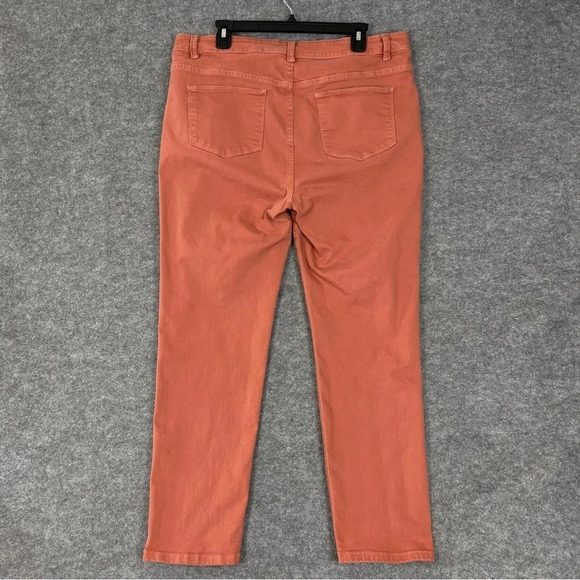 Soft Surroundings Pants Womens Large Peach Coral Stretch Jeans Straight Leg - Picture 4 of 14